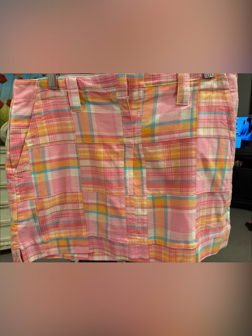 Women’s Pink Plaid Mini Skirt